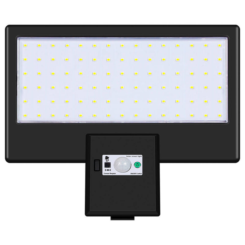 Modern Black Rectangular Human Sensor Solar Waterproof Outdoor Patio LED Wall Light