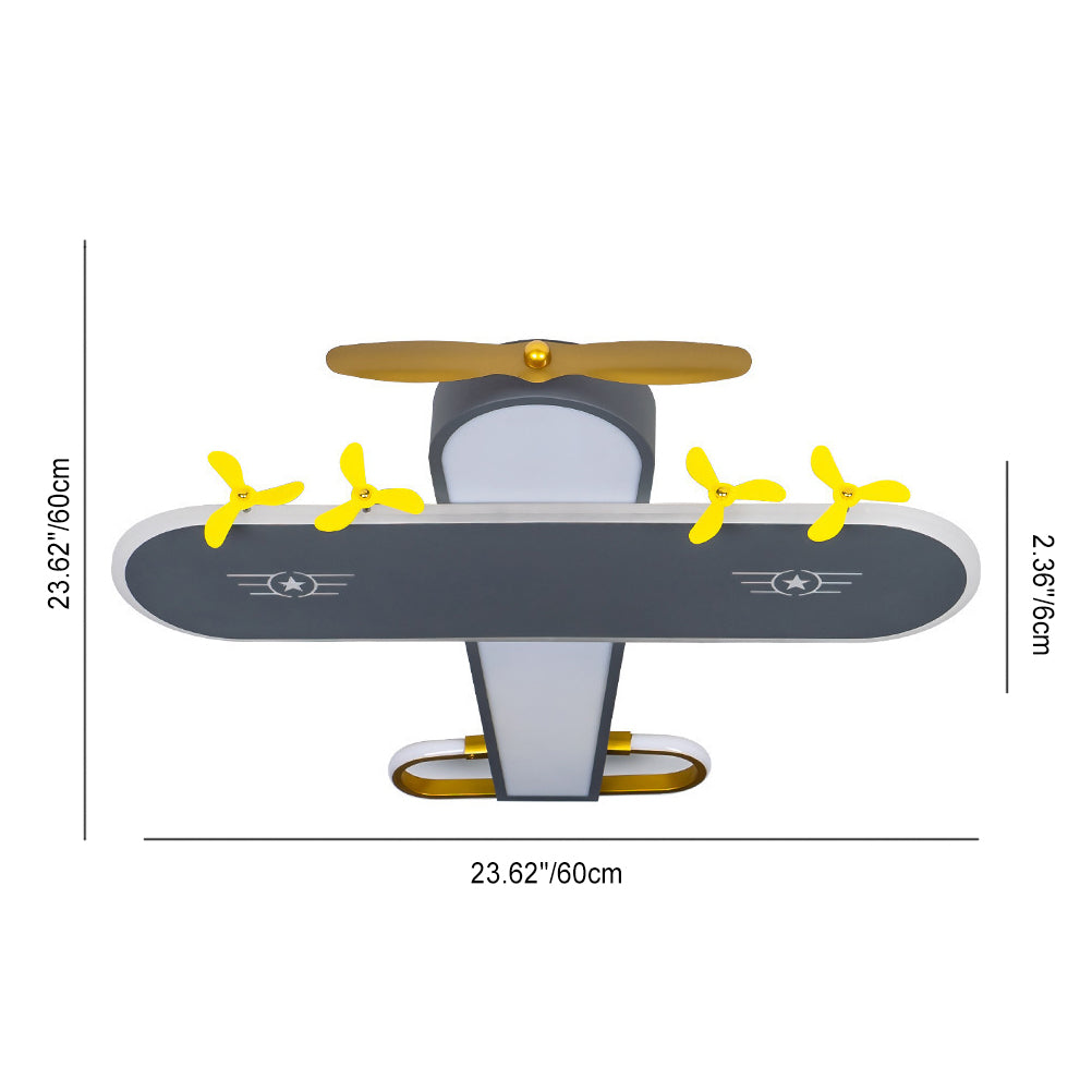 Luz de techo LED empotrada de hierro para avión creativo contemporáneo para dormitorio infantil 
