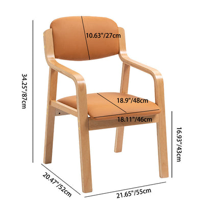Chaise de salle à manger en tissu moderne simplicité bois éponge carrée dossier accoudoir pour salle à manger 