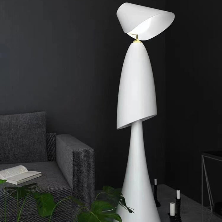 Lámpara de pie moderna minimalista de hierro en forma humana con 1 luz y pantalla de vidrio 