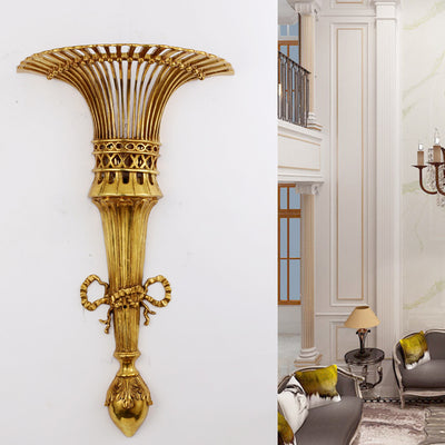 Traditional European Umbrella Shape Half Round Iron 1-Light Wall Sconce Lamp For Living Room