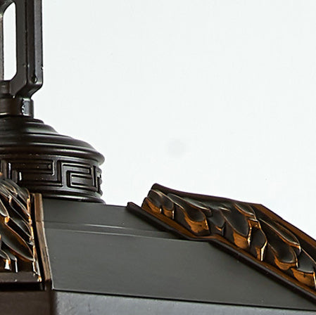 Lampe murale en forme de cylindre en verre et aluminium étanche de style chinois traditionnel 1/2 lumière pour patio extérieur 