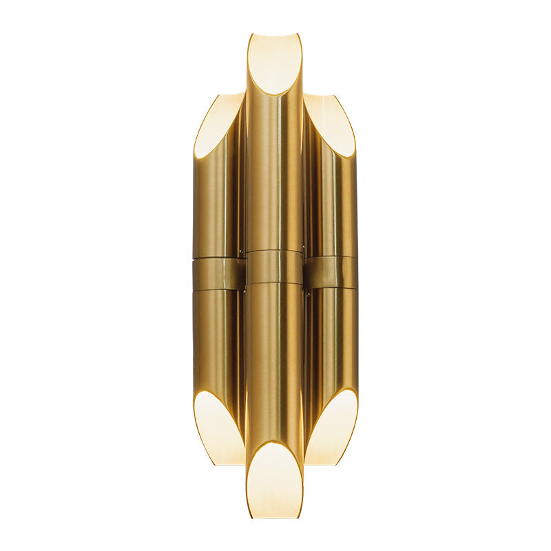 Lámpara Aplique de Pared de 3 Luces con Pantalla Cilíndrica de Hierro de Lujo Moderno para Sala de Estar 