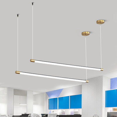Candelabro LED de Cilindro Largo de Aluminio Acrílico Minimalista Moderno para Sala de Estar 