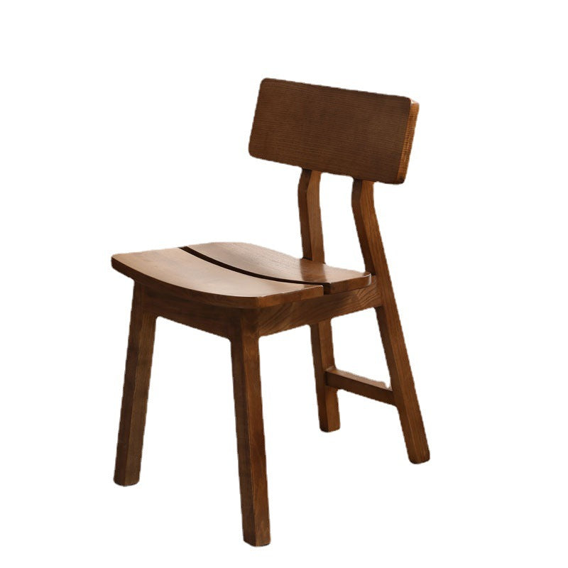 Chaise de salle à manger contemporaine en bois de frêne nordique avec dossier carré rectangulaire pour salle à manger 