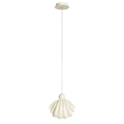 Design contemporain de coquille en résine de fer crème nordique 1-lumière suspension pour salon 