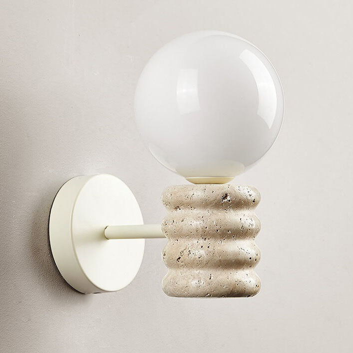 Moderne Creme-Stil Kreative Glaskugel 1-Licht Wandleuchte 