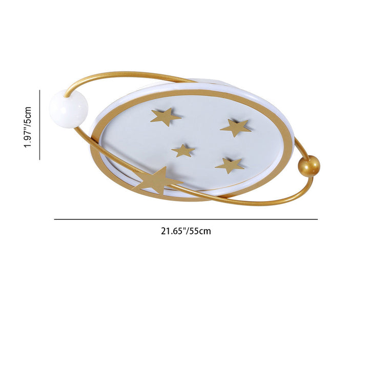 Contemporary Nordic Geometric Starry Hanging Acrylic Round LED Flush Mount Ceiling Light For Bedroom