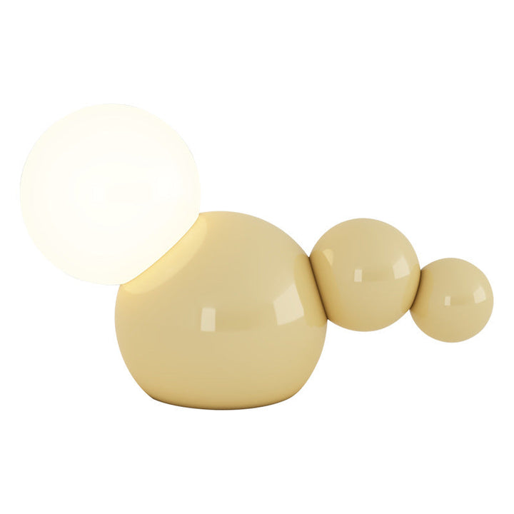 Lampe de table contemporaine nordique en forme de globe en fer géométrique crème acrylique à 1 lumière pour bureau à domicile 