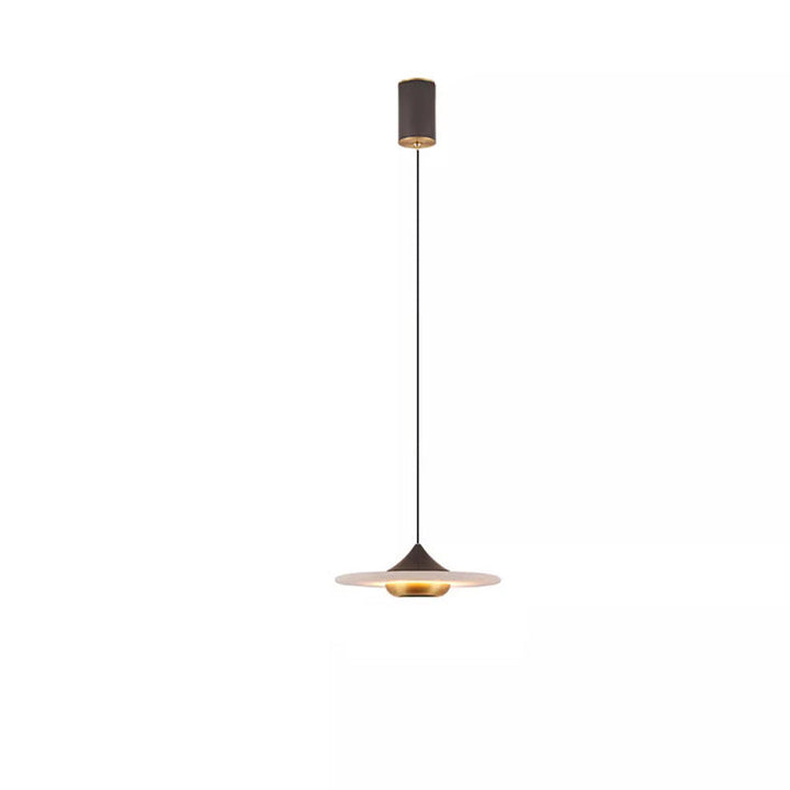 Lustre LED en aluminium et fer avec marbre rond minimaliste moderne pour salon 