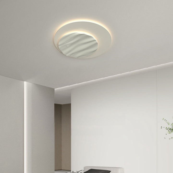 Moderne unbedeutende Aluminium-Polycarbonat-runde Kräuselung LED-Unterputz-Deckenleuchte für Schlafzimmer 