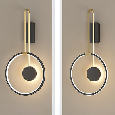 Applique Murale à LED en Aluminium Cercle Anneau Bande de Silicone Simplicité Moderne pour Salon 