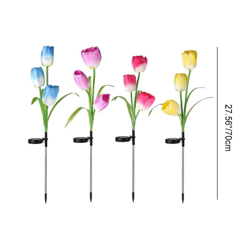 Contemporary Creative Outdoor Solar Tulip LED Waterproof Lawn Ground Decorative Insert Landscape Light