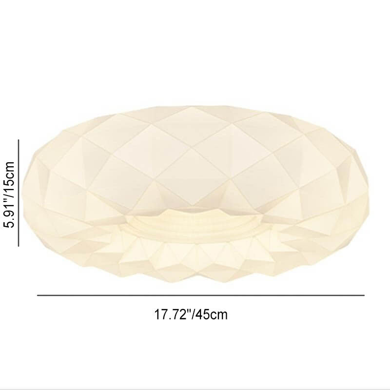 Contemporary Nordic Iron Acrylic White Round Geometric Texture LED Flush Mount Ceiling Light For Living Room &amp; Bedroom