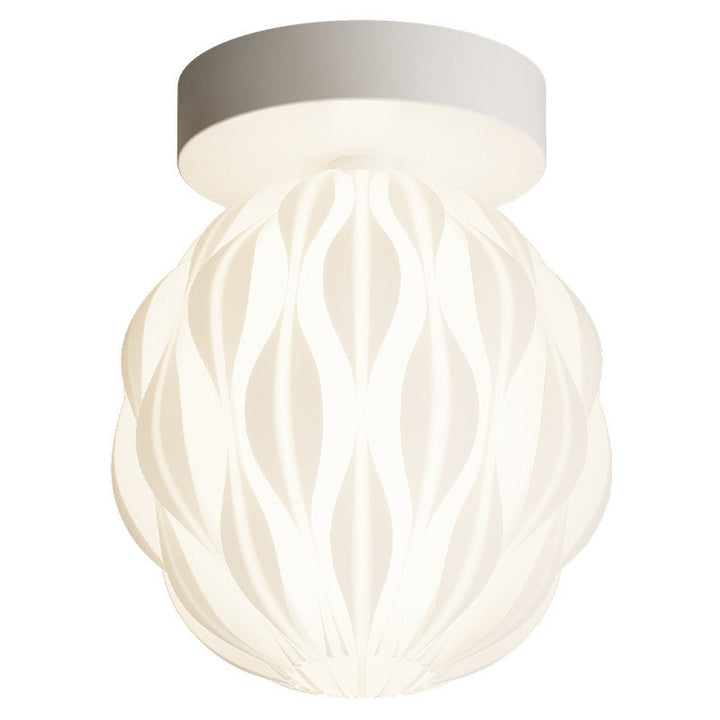 Design moderne minimaliste en fer avec ananas PE, plafonnier semi-encastré à 1 lumière pour salon 