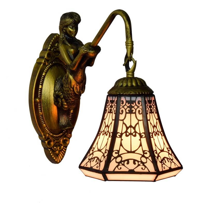 Tiffany Arabic Style Iron Frame Stained Glass 1-Light Wall Sconce Lamp