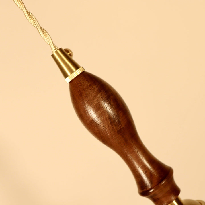 Abat-jour rond en verre plissé traditionnel japonais avec bois, suspension à 1 lumière pour salon 