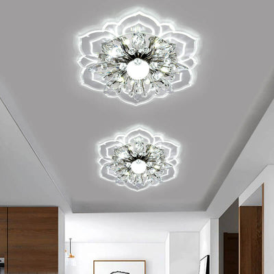 ضوء سقف LED مثبت بشكل متدفق من الكريستال الأكريليك بتصميم بتلات حديثة وبسيطة 