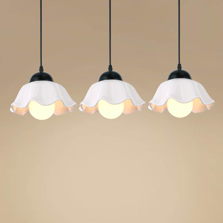 Moderner minimalistischer floraler Eisen-Keramik 1/3-Licht-Insel-Licht-Kronleuchter 
