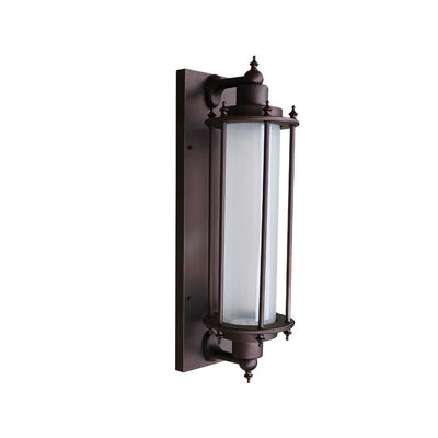 Applique murale traditionnelle européenne extérieure en fer, cylindre en acrylique, 1 lumière, étanche, lampe pour jardin 