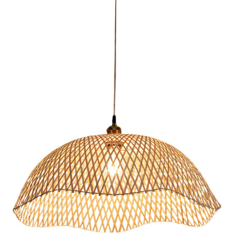 Modern Minimalist Weaving Bamboo Lanterns 1-Light Pendant Light