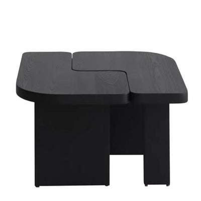 Mesa de café cuadrada contemporánea de combinación de madera de pino y fresno para sala de estar 