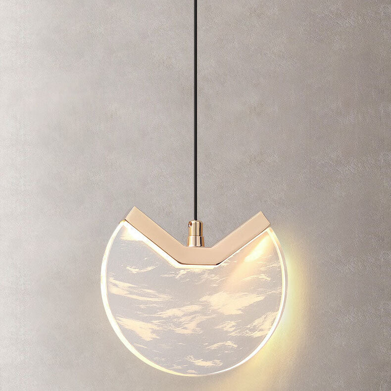 Moderne unbedeutende runde Hardware-Kristall-LED-Pendelleuchte für Schlafzimmer 