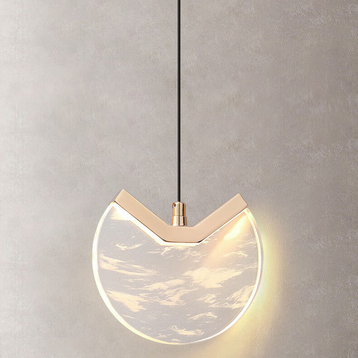 Moderne unbedeutende runde Hardware-Kristall-LED-Pendelleuchte für Schlafzimmer 