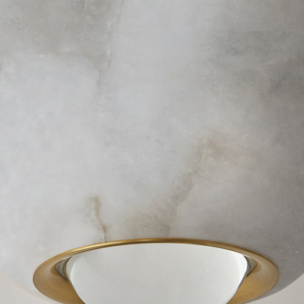 Lustre à LED en globe minimaliste moderne en fer cuivre marbre pour salon 