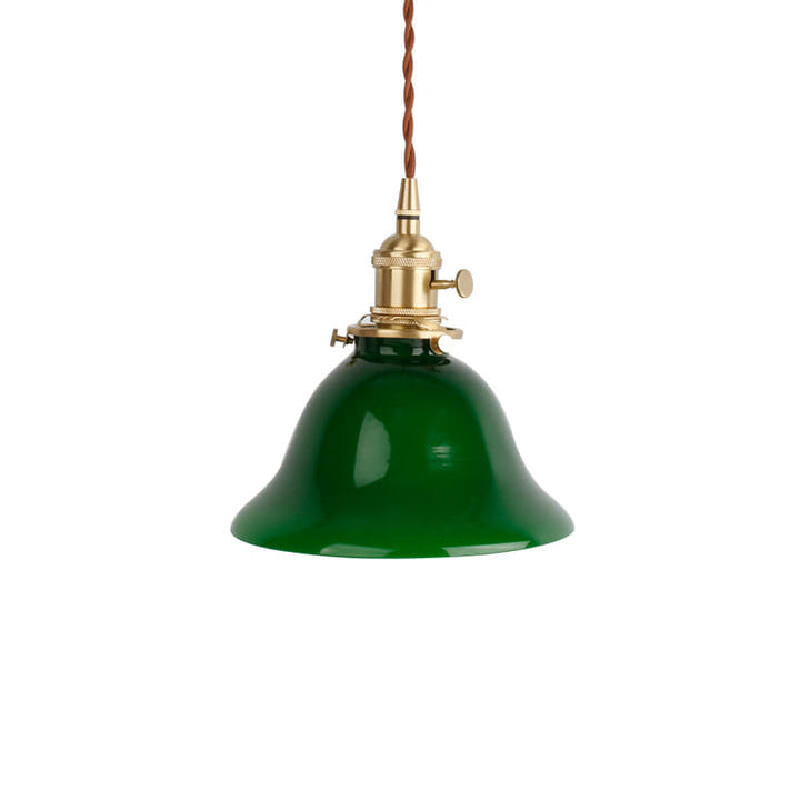 Suspension lumineuse moderne simple en verre émeraude à 1 ampoule 