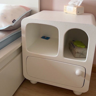 Zeitgenössischer kreativer rechteckiger Holznachttisch mit 1 Schublade für das Wohnzimmer 
