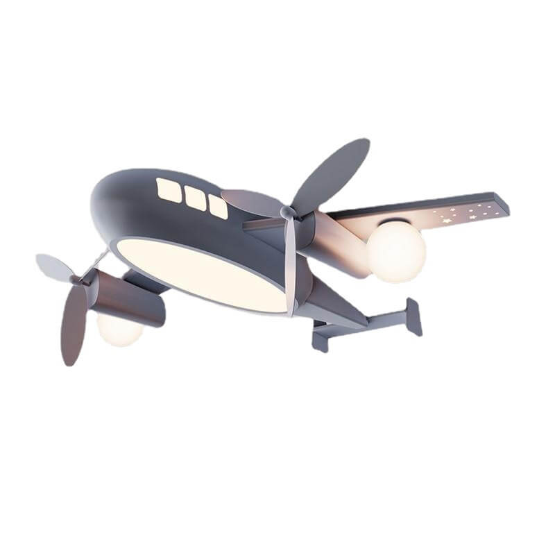 Plafonnier LED en fer forgé avec dessin animé créatif nordique pour enfants, plafonnier encastré pour avion 