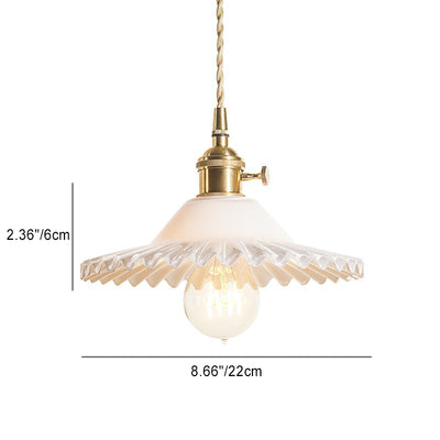 Strukturiertes Glas 1-Licht Dome Lace Pendelleuchte 