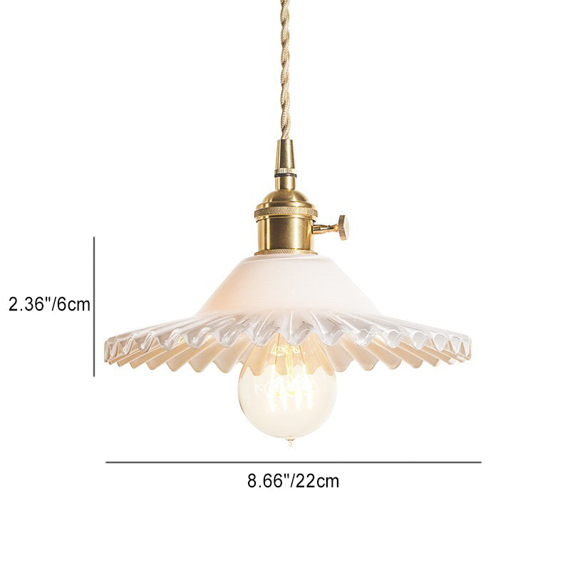 Strukturiertes Glas 1-Licht Dome Lace Pendelleuchte 