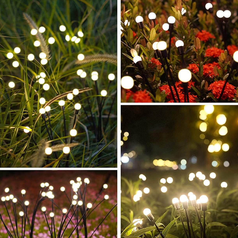 Moderna Decorativa Solar Firefly Impermeable ABS LED Césped Insertar en el Suelo Iluminación de Paisaje Exterior 