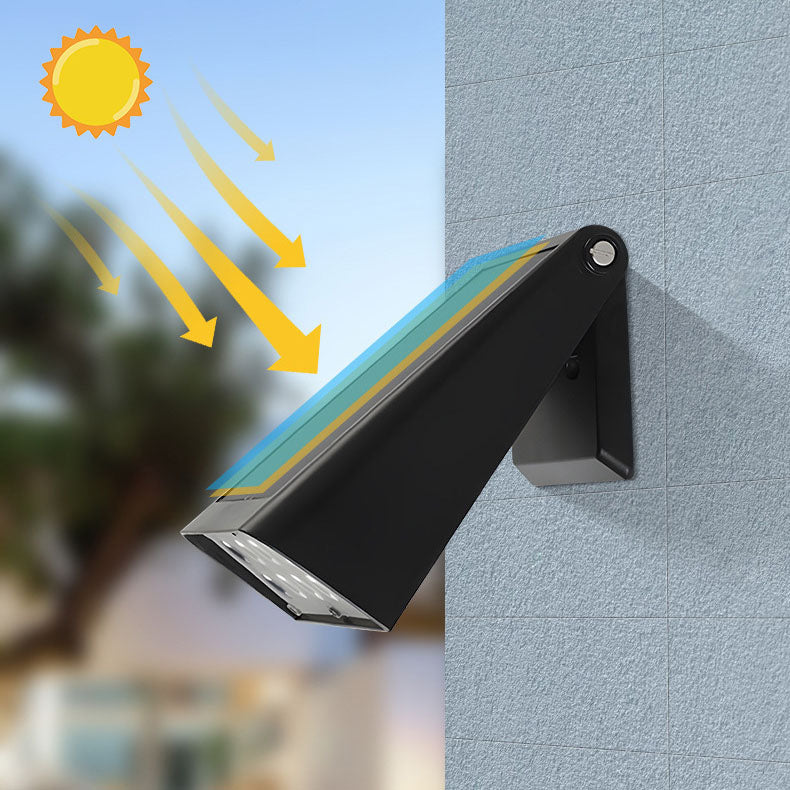 Moderne minimalistische rechteckige trapezförmige ABS PC LED Wandleuchte Solarlampe für Garten 