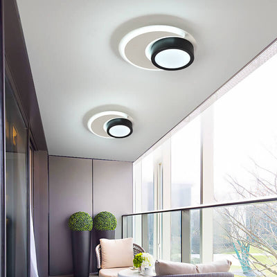 Nordic Minimalist Square Round Geometric Ring Design LED Flush Mount Ceiling Light