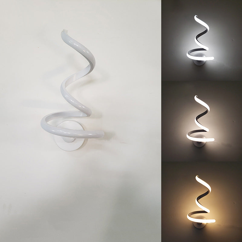 Zeitgenössische kreative Bar Wave Aluminium Acryl LED Wandleuchte Lampe für Wohnzimmer 