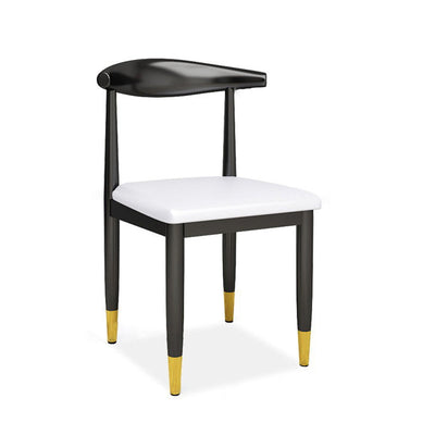Dossier de chaise de salle à manger en cuir PU carré de luxe contemporain pour salle à manger 