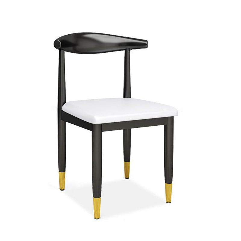 Dossier de chaise de salle à manger en cuir PU carré de luxe contemporain pour salle à manger 
