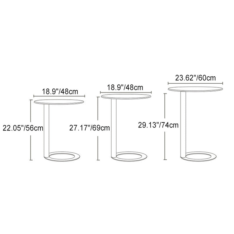 Moderner minimalistischer runder Metall-Beistelltisch für das Wohnzimmer 
