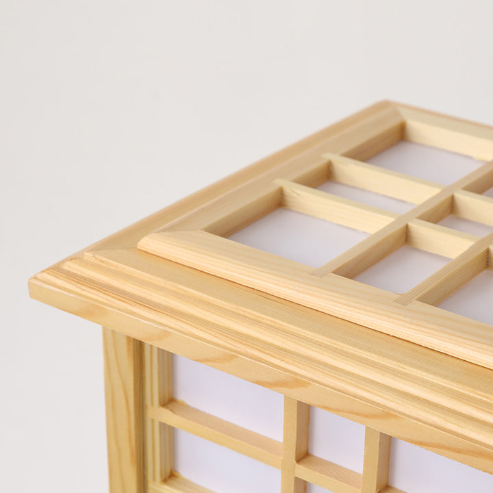 Lámpara de pie tradicional japonesa de madera acrílica rectangular de 1/2/3 luces para dormitorio 