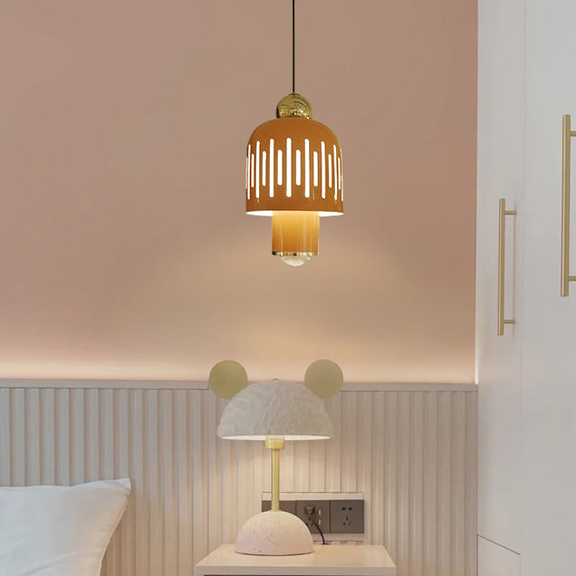 Moderne unbedeutende Zylinder-Acryl-Aluminium-LED-Pendelleuchte für Schlafzimmer 