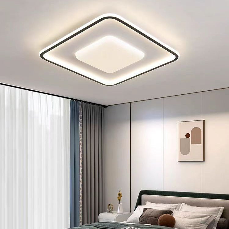 Moderne minimalistische quadratische Acryl-Eisen-Aluminium-Silikon-LED-Deckenleuchte für Schlafzimmer 