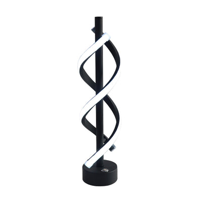 Zeitgenössische nordische Doppelspirale, die Eisenstreifen LED-Tischlampe für Schlafzimmer umwickelt