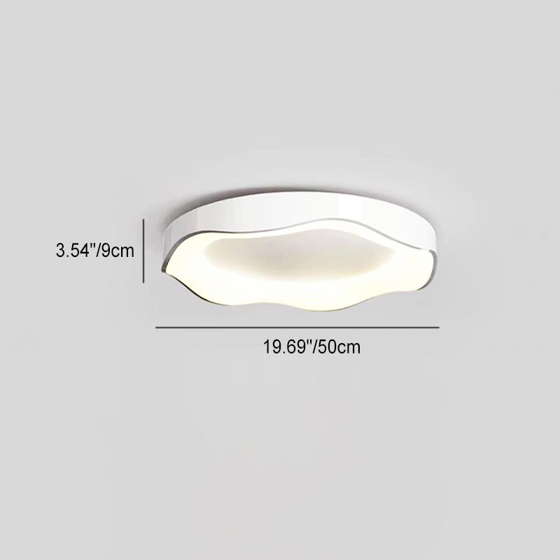 Zeitgenössische nordische runde Eisen PVC LED Unterputz-Deckenleuchte für Wohnzimmer