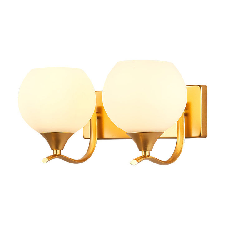 Lámpara de Aplique de Pared de Simplicidad Moderna de Hierro y Vidrio con 1/2 Luces para la Mesita de Noche 