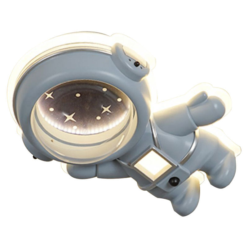 Luz de techo empotrada astronauta de resina acrílica metálica creativa contemporánea para dormitorio 