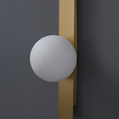 Moderne minimalistische Streifen Runde Ball Messing Glas LED Wandleuchte Lampe für Schlafzimmer 