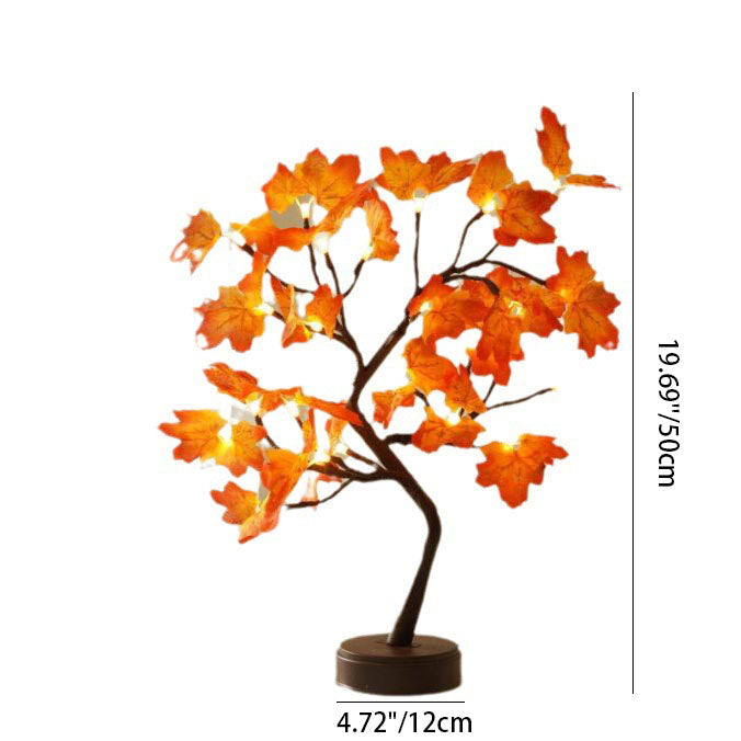 Zeitgenössische kreative Weihnachts-LED-Lichter mit Kunststoff-Ahornblatt-Baum, dekorative Tischlampe für das Schlafzimmer 
